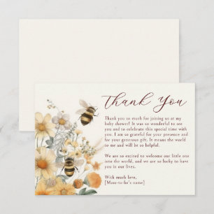 Thank You Bee Wildflower Floral Baby Shower