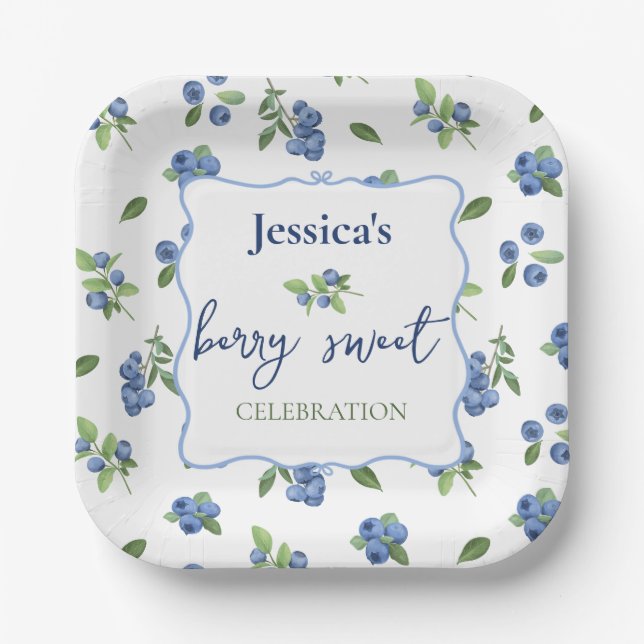 Thank you Berry blueberry  Paper Plate (Front)