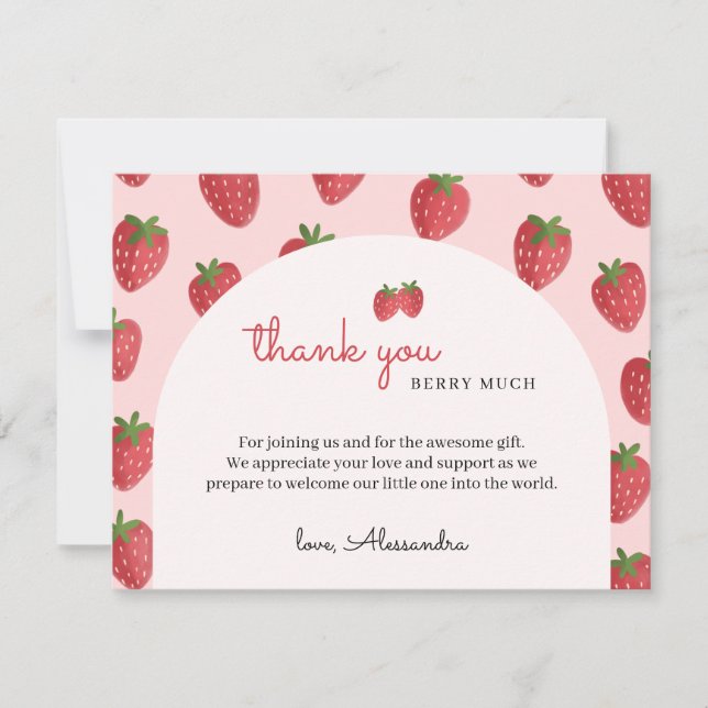 Thank You Berry Much Baby Shower Thank You Cards (Front)