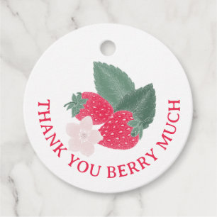 Thank You Berry Much Gift Tag – Red Strawberry