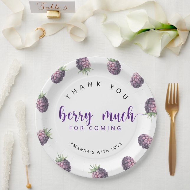 Thank you berry much  paper plate (Wedding)