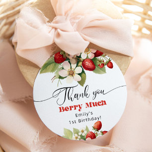 Thank you berry much Strawberry birthday Favour Tags