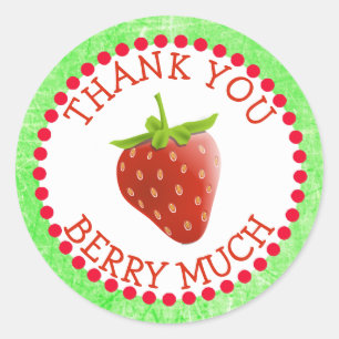 Thank you Berry Much Strawberry Stickers