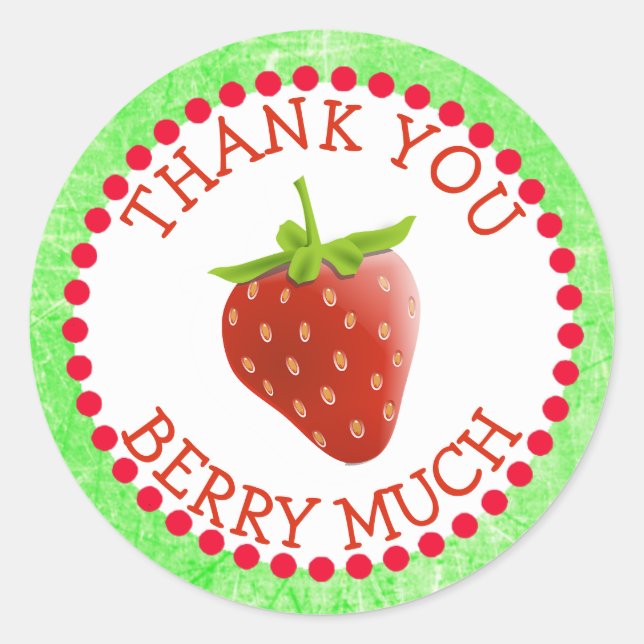 Thank you Berry Much Strawberry Stickers (Front)