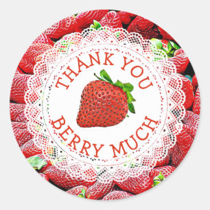 Thank you Berry Much Strawberry Stickers