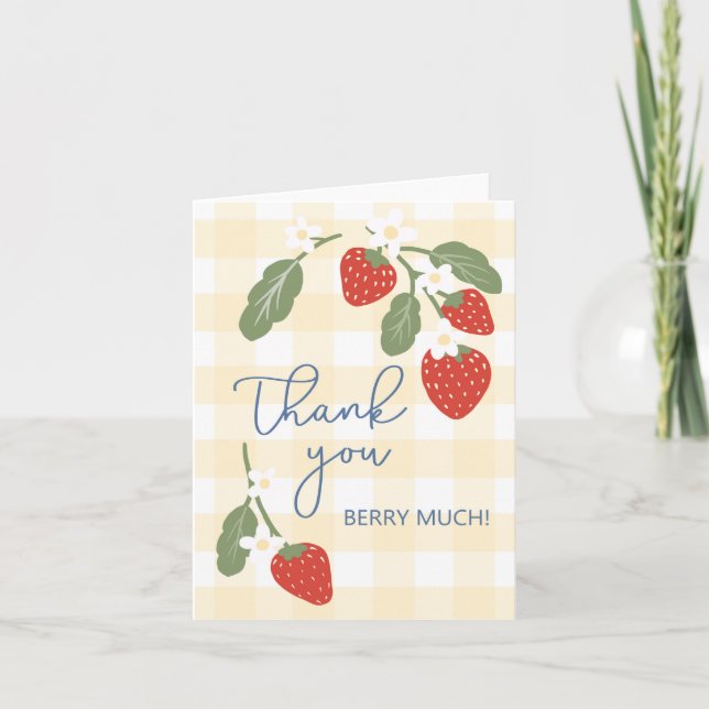 Thank You Berry Much Sweet Strawberry Country Card (Front)
