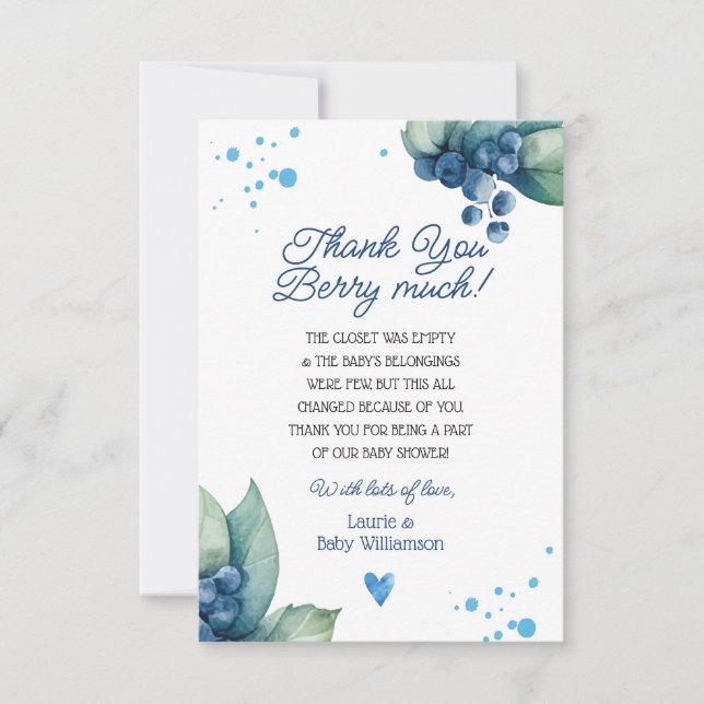 Thank You Berry Much Thank You Card (Front)