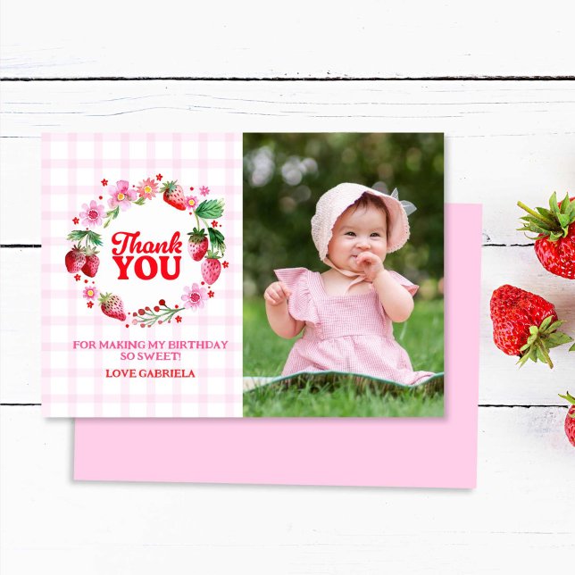 Thank You Berry Sweet Strawberry Birthday Photo (Thank You Berry Sweet Strawberry Birthday Photo)