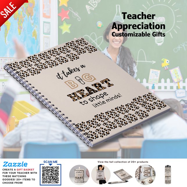 Thank You Best Teacher Custom Quotes Leopard Print Notebook (Creator Uploaded)