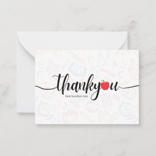Thank You Best Teacher Ever Card