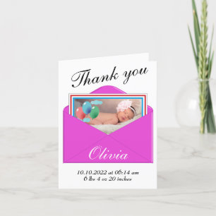Thank you Birth Announcement photo card