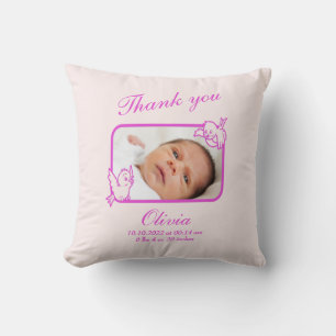 Thank you Birth Announcement photo Cushion