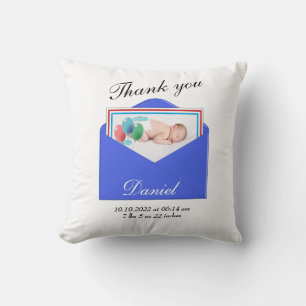 Thank you Birth Announcement photo Cushion