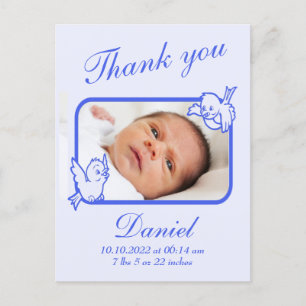 Thank you Birth Announcement photo postcard