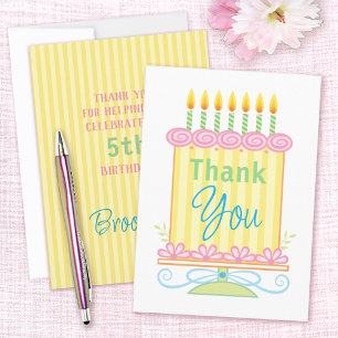 Thank You Birthday Cake Card