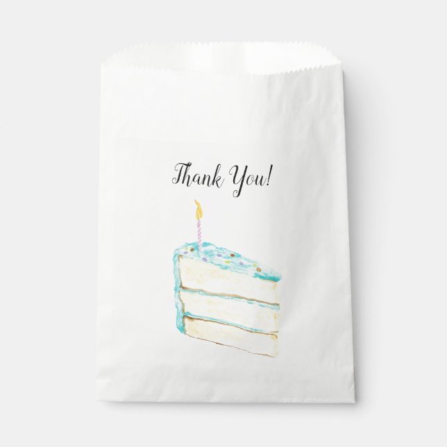Thank You Birthday Cake Watercolor Favour Bags (Front)