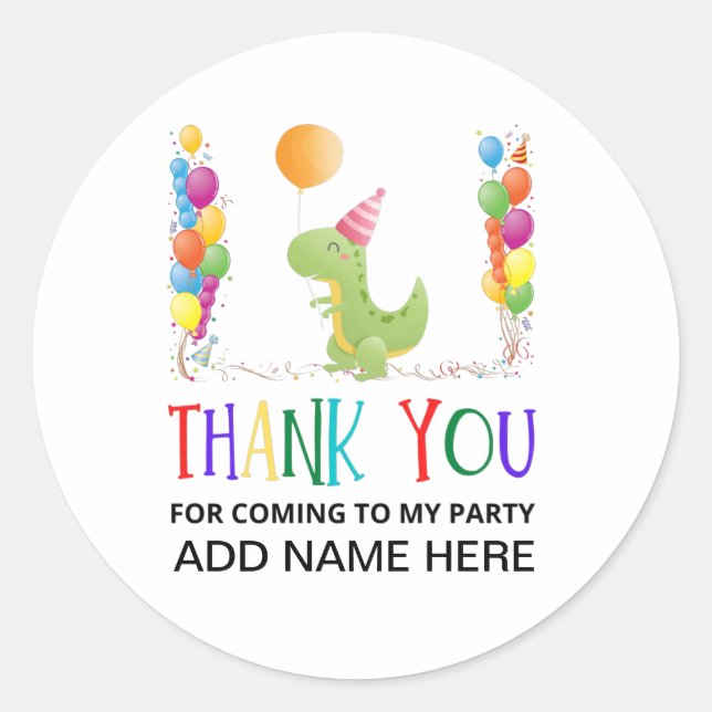Thank You Birthday Classic Round Sticker (Front)