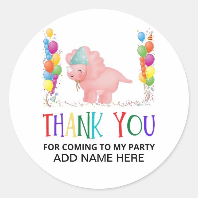 Thank You Birthday Classic Round Sticker (Front)