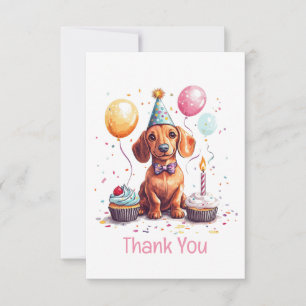 Thank You Birthday Dachshund Dog 