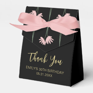 Thank You Birthday Elegant Pink Floral Favour Boxe Favour Box