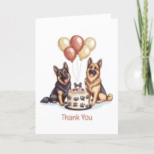 Thank You Birthday German Shepherd Dogs Card