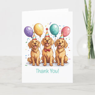 Thank You Birthday Golden Retriever Dogs Card