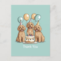 Thank You Birthday Goldendoodle Dogs