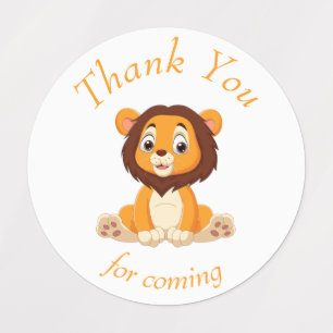 thank you birthday lion Labels