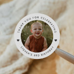 Thank you Birthday Photo Classic Round Sticker<br><div class="desc">Thank you Birthday Photo Classic Round Sticker</div>