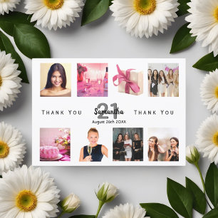 Thank You birthday photo collage women