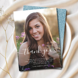 Thank You birthday photo script elegant sapphire