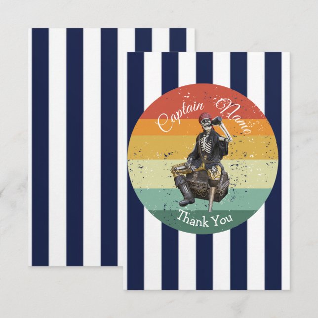 thank you birthday .Pirate nautical (Front/Back)