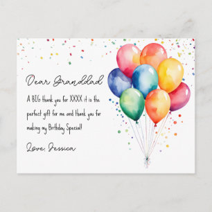 Thank you birthday postcard