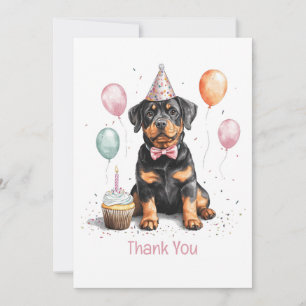 Thank You Birthday Rottweiler Dog Card
