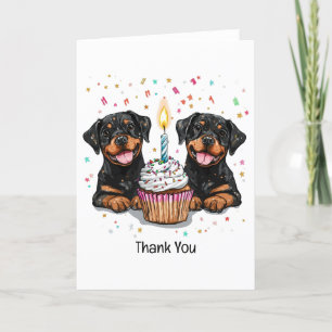 Thank You Birthday Rottweiler Dogs Card