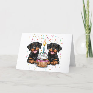 Thank You Birthday Rottweiler Dogs Card