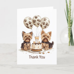 Thank You Birthday Yorkie Dog Card