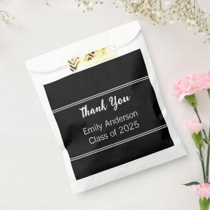 Thank You Black and White Class of 2023 Graduation Favour Bags