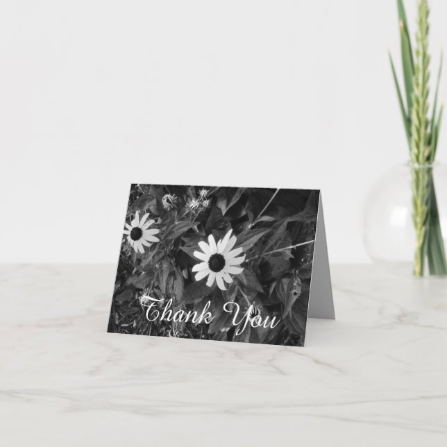 Thank You Black and White Flowers (Front)
