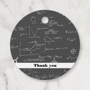 Thank you black and white math equations and graph favour tags