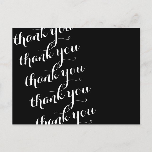 'thank you' black and white postcard (Front)