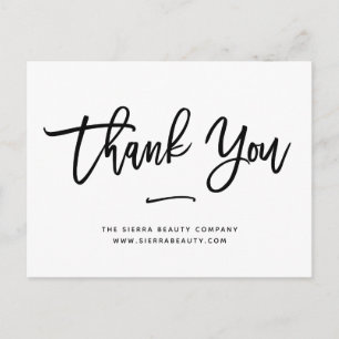 Thank You   Black and White Retail Small Business Postcard