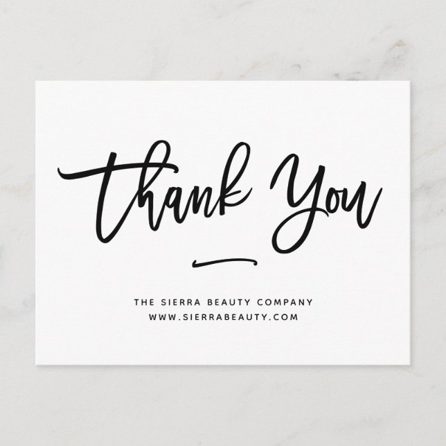 Thank You | Black and White Retail Small Business Postcard (Front)