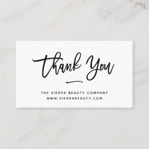 Thank You   Black and White Small Business Business Card