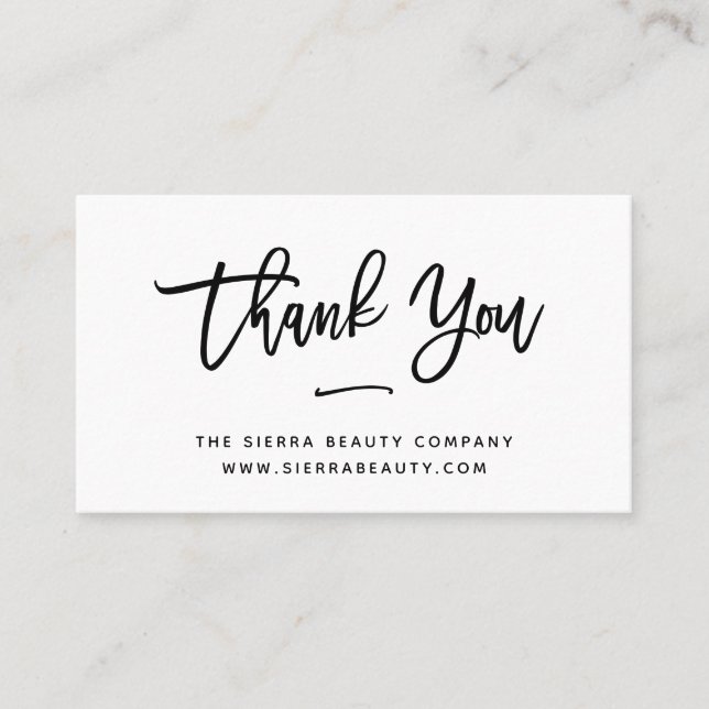 Thank You | Black and White Small Business Business Card (Front)