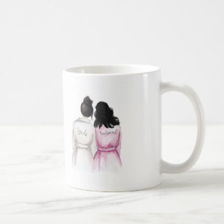 THANK YOU Black Bun Bride Black Waves Bridesmaid Coffee Mug