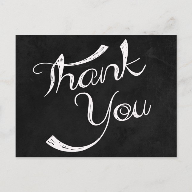 Thank You Black Chalkboard Blank Greeting Postcard (Front)