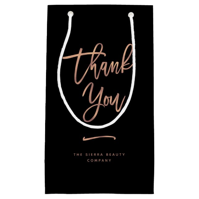 Thank You | Black Custom Retail Shopping Bag (Front)