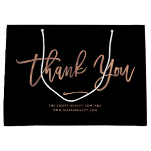 Thank You   Black Custom Retail Shopping Bag