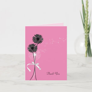 Thank You black daisies and dandelion Card